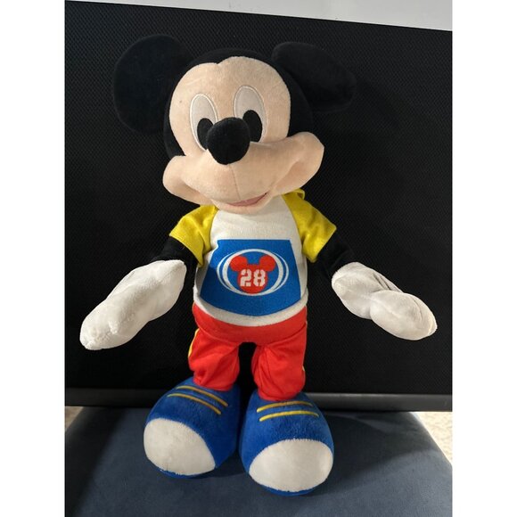 Disney Mickey Mouse Plush Talking Toy With Yellow Hoodie & Red Pants - 15 Inches - Picture 1 of 11